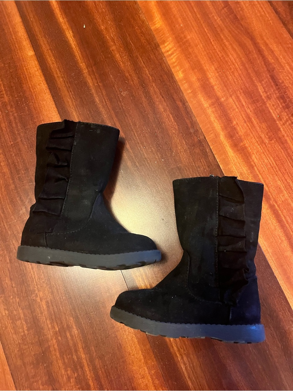 Black Ruffle Winter Boots size 6 toddler